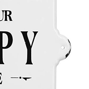 Creative Co-Op Distressed Metal Sentimental Wall Sign, “This is Our Happy Place”