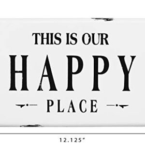 Creative Co-Op Distressed Metal Sentimental Wall Sign, “This is Our Happy Place”