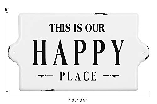 Creative Co-Op Distressed Metal Sentimental Wall Sign, “This is Our Happy Place”