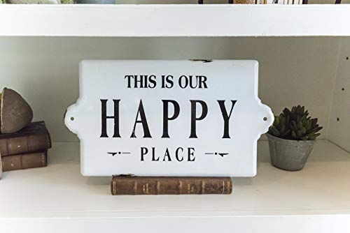 Creative Co-Op Distressed Metal Sentimental Wall Sign, “This is Our Happy Place”