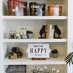 Creative Co-Op Distressed Metal Sentimental Wall Sign, “This is Our Happy Place”