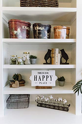 Creative Co-Op Distressed Metal Sentimental Wall Sign, “This is Our Happy Place”