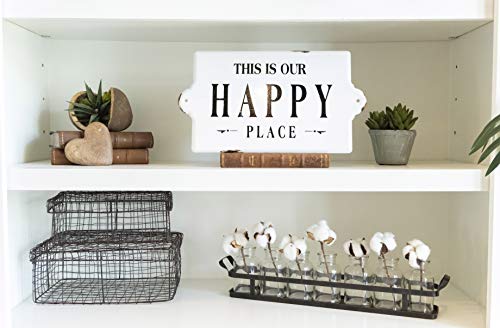 Creative Co-Op Distressed Metal Sentimental Wall Sign, “This is Our Happy Place”