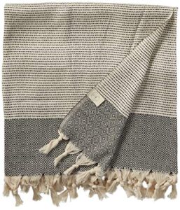 bersuse 100% cotton hierapolis xl throw blanket turkish towel – 60×95 inches, black