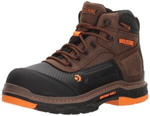 wolverine mens overpass 6″ composite toe waterproof work boot, brown, 10 x-wide us