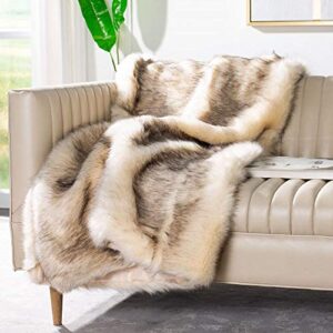 Safavieh Coco Tips Throw Blanket, Taupe