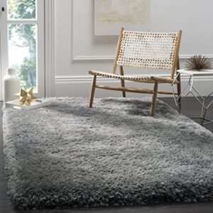 safavieh luxe shag collection 8′ x 10′ grey sgx160c handmade glam 3.2-inch extra thick area rug