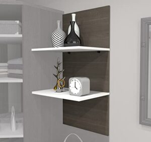 bestar cielo floating shelves, bark grey & white