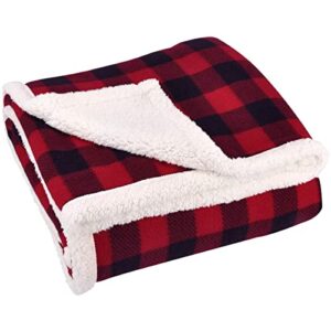 Sunbeam Electric Throw - Reversible Imperial Plush with Sherpa - Premium Sherpa and Ultra Soft with 3 Heat Settings and 3 Hour Auto-off, Plaid Red and Black on White Sherpa, 50 x 60