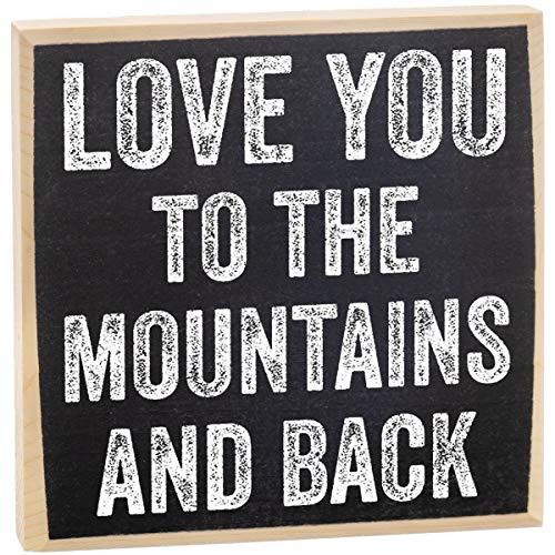 Love You to The Mountains - Small Wall Decor Wooden Sign - Rustic Wooden Sign - Farmhouse Home Decor - Great Must Haves Couples Bedroom Decor, Romantic Quotes, Love Signs for Home Decor, Gifts for Her