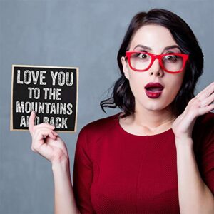 Love You to The Mountains - Small Wall Decor Wooden Sign - Rustic Wooden Sign - Farmhouse Home Decor - Great Must Haves Couples Bedroom Decor, Romantic Quotes, Love Signs for Home Decor, Gifts for Her