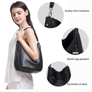 Handbags for Women Black Lightweight Compact Fashion Hobo Designer Boho Crossbody Ladies Purse Satchels Shoulder Bags Tote Vegan Leather School Porketbooks Bucket