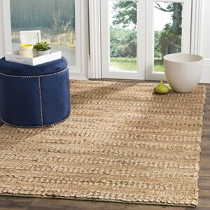 SAFAVIEH Natural Fiber Collection 5' x 8' Natural NF212A Handmade Braided Woven Jute Area Rug