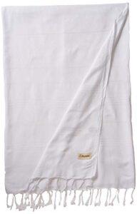bersuse 100% cotton – anatolia xl throw blanket turkish towel – 61 x 82 inches, white