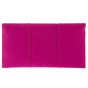 Faux Microsuede Envelope Clutch, Fuchsia Medium