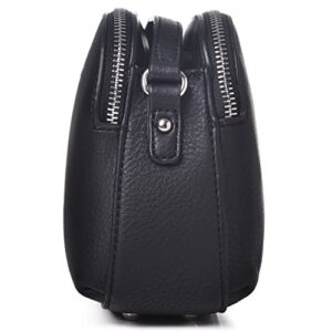 DAVID - JONES INTERNATIONAL. Crossbody Bag for Women,Lightweight Multi Compartment Small Shoulder Handbag, Vegan Leather Saddle Everyday pocketbooks Purses,Black Purse