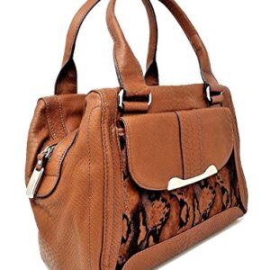 B. Makowsky Women Handbags Satchel, Maple Python