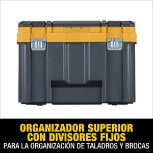 DEWALT TSTAK Tool Box, Extra Large Design, Fixed Divider for Tool Organization, Water and Debris Resistant (DWST17814),Black