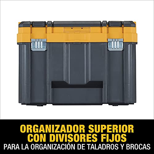 DEWALT TSTAK Tool Box, Extra Large Design, Fixed Divider for Tool Organization, Water and Debris Resistant (DWST17814),Black