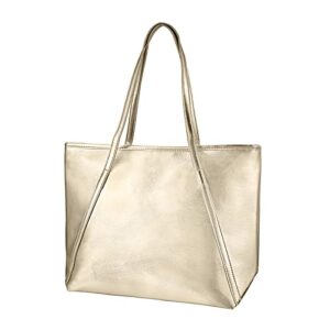 OB OURBAG Women's Tote Handbags, Large Fashion Designer Elegant Shoulder Bag Purses for Ladies, Champagne Gold