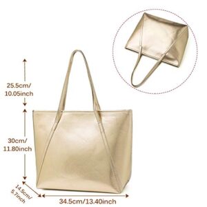 OB OURBAG Women's Tote Handbags, Large Fashion Designer Elegant Shoulder Bag Purses for Ladies, Champagne Gold