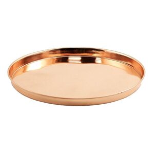 achla designs try-r12 12 inch copper round tray, 12-inch