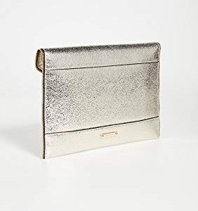 Rebecca Minkoff Women's Leo Clutch, Champagne, Gold, Metallic, One Size