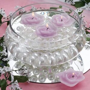 Efavormart Set of 4 Lavender Unscented Floating Rose Candle for Wedding Party Birthday Centerpieces Home Decorations Supplies