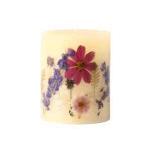 rosy rings round botanical candle roman lavender – aromatherapy candles, long lasting candles, botanical candles, home decor 6.5″ 200 hour burn time