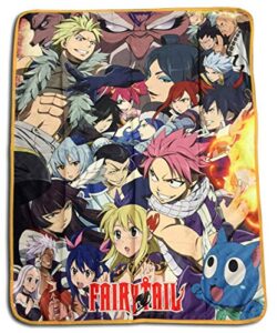 ge animation ge-57824 fairy tail big group sublimation throw blanket,multicolor