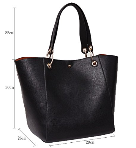 sqlp Black Bucket Work Tote Bags for Women the Tote Bag Leather Purse and handbags ladies Waterproof Shoulder commuter Bag