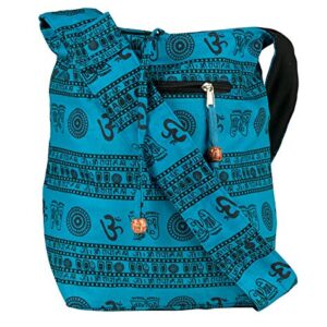 Blue Patchwork Handmade Crossbody Large Hobo Shoulder Bag Hippie Boho Fashion Everyday Unique