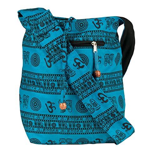 Blue Patchwork Handmade Crossbody Large Hobo Shoulder Bag Hippie Boho Fashion Everyday Unique