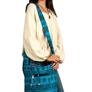 Blue Patchwork Handmade Crossbody Large Hobo Shoulder Bag Hippie Boho Fashion Everyday Unique