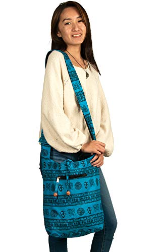 Blue Patchwork Handmade Crossbody Large Hobo Shoulder Bag Hippie Boho Fashion Everyday Unique