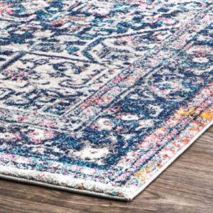 nuLOOM Lilah Medallion Vintage Area Rug, 5' x 7' 5", Blue