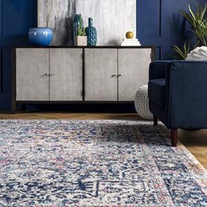 nuLOOM Lilah Medallion Vintage Area Rug, 5' x 7' 5", Blue