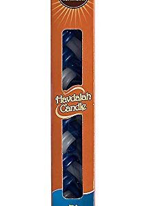 Ner Mitzvah Braided Havdalah Candle - 12-Pack Flat Blue and White Paraffin Wax - Handcrafted Havdallah Candle - Shabbat Judaica Gift