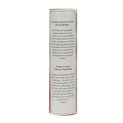 Virgin of Guadalupe Flameless LED Prayer Candle, Unique Religious Decoration, Gift Idea for Mothers Day, Birthday, or Any Holiday 8.2 Inches