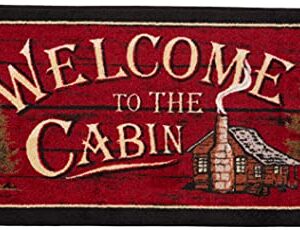 Cozy Cabin CC5268 Welcome to the Cabin Non Skid Rug 20"x44" Red