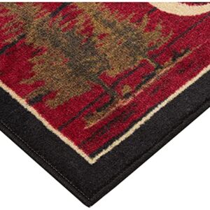 Cozy Cabin CC5268 Welcome to the Cabin Non Skid Rug 20"x44" Red