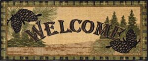 cozy cabin forest welcome kitchen rug, 20 in x 44
