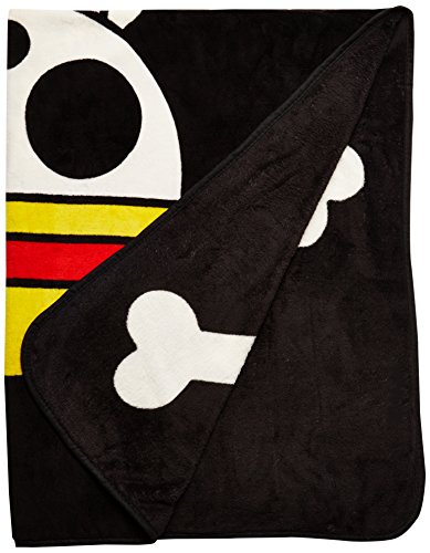 GE Animation GE-57051 One Piece Straw Hat Pirates Throw Blanket, 50" x 60",Black