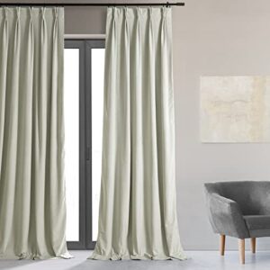 HPD Half Price Drapes Velvet Blackout Curtains For Living Room 25 X 108 Signature Pleated, VPCH-110602-108-FP, Porcelain White