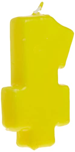 Number 1 Dots Birthday Candle - 3.5", Yellow, 1 Pc