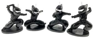 fighting ninja wax birthday candles (set of 4) – retro toy style – by nuop design