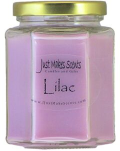 lilac scented blended soy candle by just makes scents