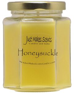 honeysuckle scented blended soy candle | hand poured spring candles | made in the usa by by just makes scents candles & gifts