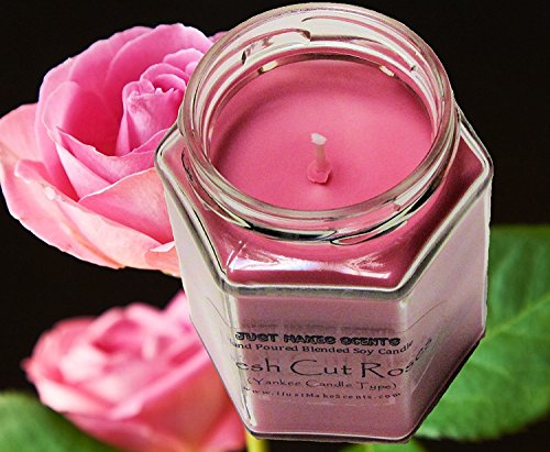 Fresh Cut Roses Scented Blended Soy Candle by Just Makes Scents