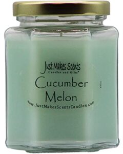 just makes scents cucumber melon scented blended soy candle,green